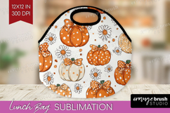 Boho Pumpkin Lunch Bag - Coquette Lunch Bug PNG Sublimation Product Image 1