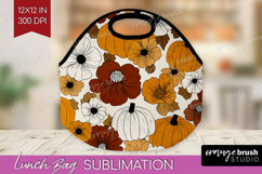 Boho Pumpkin Lunch Bag - Coquette Lunch Bug PNG Sublimation Product Image 1