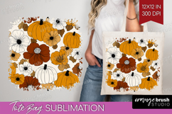 Boho Pumpkin Tote Bag - Coquette Tote Bag PNG Sublimation Product Image 1