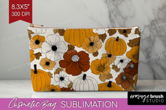 Boho Pumpkin Cosmetic Bag - Coquette Makeup Bag PNG Product Image 1