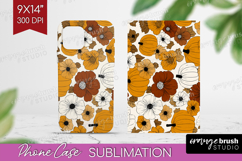 Boho Pumpkin Phone Case PNG - Coquette Case PNG Sublimation Product Image 1