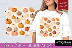 Boho Pumpkin Square Tshirt Background - Coquette PNG Product Image 1