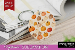 Boho Pumpkin Keychain PNG - Coquette Keychain Sublimation Product Image 1