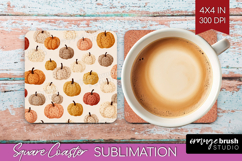 Boho Pumpkin Square Coaster - Coquette Coaster PNG Product Image 1