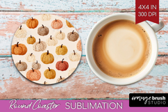 Boho Pumpkin Round Coaster - Coquette Coaster PNG Product Image 1