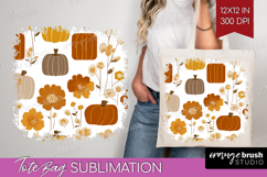 Boho Pumpkin Tote Bag - Coquette Tote Bag PNG Sublimation Product Image 1