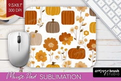 Boho Pumpkin Mouse Pad Sublimation - Coquette Mousepad PNG Product Image 1