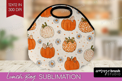 Boho Pumpkin Lunch Bag - Coquette Lunch Bug PNG Sublimation Product Image 1