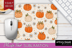 Boho Pumpkin Mouse Pad Sublimation - Coquette Mousepad PNG Product Image 1