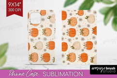 Boho Pumpkin Phone Case PNG - Coquette Case PNG Sublimation Product Image 1