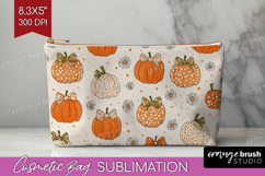 Boho Pumpkin Cosmetic Bag - Coquette Makeup Bag PNG Product Image 1
