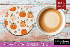 Boho Pumpkin Round Coaster - Coquette Coaster PNG Product Image 1