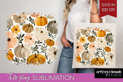 Boho Pumpkin Tote Bag - Coquette Tote Bag PNG Sublimation Product Image 1