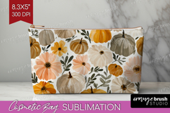 Boho Pumpkin Cosmetic Bag - Coquette Makeup Bag PNG Product Image 1