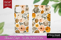 Boho Pumpkin Phone Case PNG - Coquette Case PNG Sublimation Product Image 1