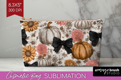 Boho Pumpkin Cosmetic Bag - Coquette Makeup Bag PNG Product Image 1
