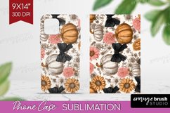 Boho Pumpkin Phone Case PNG - Coquette Case PNG Sublimation Product Image 1