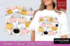 Boho Pumpkin Square Tshirt Background - Coquette PNG Product Image 1