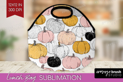 Boho Pumpkin Lunch Bag - Coquette Lunch Bug PNG Sublimation Product Image 1