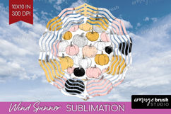 Boho Pumpkin Wind Spinner Sublimation PNG - Coquette Round Product Image 1