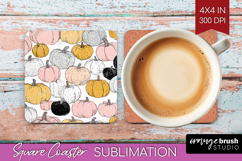 Boho Pumpkin Square Coaster - Coquette Coaster PNG Product Image 1