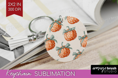 Boho Pumpkin Keychain PNG - Coquette Keychain Sublimation Product Image 1
