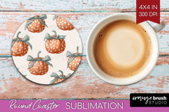 Boho Pumpkin Round Coaster - Coquette Coaster PNG Product Image 1