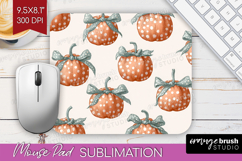 Boho Pumpkin Mouse Pad Sublimation - Coquette Mousepad PNG Product Image 1