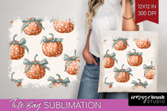 Boho Pumpkin Tote Bag - Coquette Tote Bag PNG Sublimation Product Image 1