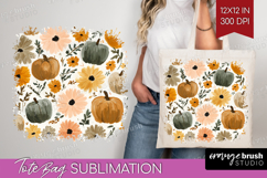 Boho Pumpkin Tote Bag - Coquette Tote Bag PNG Sublimation Product Image 1
