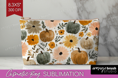 Boho Pumpkin Cosmetic Bag - Coquette Makeup Bag PNG Product Image 1