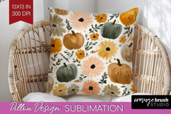 Boho Pumpkin Pillow Sublimation - Coquette Pillow Cover PNG Product Image 1