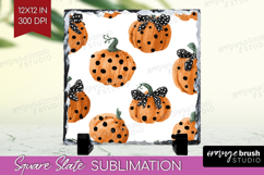 Boho Pumpkin Slate PNG - Coquette Square Slate Sublimation Product Image 1