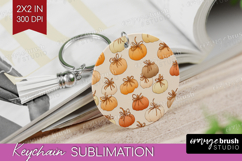 Boho Pumpkin Keychain PNG - Coquette Keychain Sublimation Product Image 1