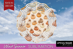 Boho Pumpkin Wind Spinner Sublimation PNG - Coquette Round Product Image 1