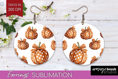 Boho Pumpkin Round Earrings - Coquette PNG Sublimation Product Image 1