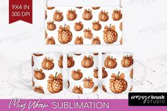 Boho Pumpkin Mug Wrap - Coquette Mug PNG Sublimation Product Image 1