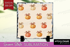 Boho Pumpkin Slate PNG - Coquette Square Slate Sublimation Product Image 1