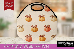 Boho Pumpkin Lunch Bag - Coquette Lunch Bug PNG Sublimation Product Image 1