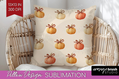 Boho Pumpkin Pillow Sublimation - Coquette Pillow Cover PNG Product Image 1