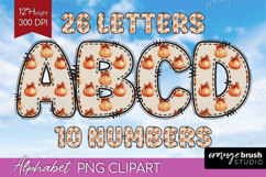 Pumpkin Doodle Aphabet Clipart - Autumn Letters PNG Product Image 1
