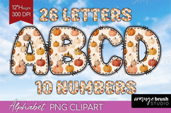 Pumpkin Doodle Aphabet Clipart - Autumn Letters PNG Product Image 1