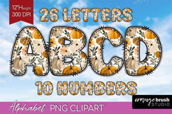 Pumpkin Doodle Aphabet Clipart - Autumn Letters PNG Product Image 1