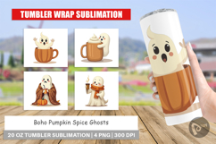 Tumbler Boho Pumpkin Ghosts Product Image 1