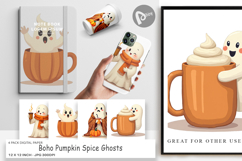 Digital Paper Boho Pumpkin Ghosts Product Image 1