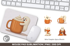 Mouse Pad Boho Pumpkin Ghosts Product Image 1