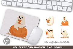 Mouse Pad Boho Pumpkin Ghosts Product Image 1