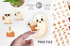 Boho Pumpkin Ghosts Sticker Product Image 1