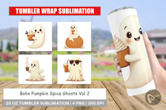 Tumbler Boho Pumpkin Ghosts Product Image 1