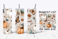Boho Pumpkin Spice Season Fall Tumbler Wrap, Boho Pumpkin Product Image 1